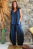 Larc Frill Tank Navy